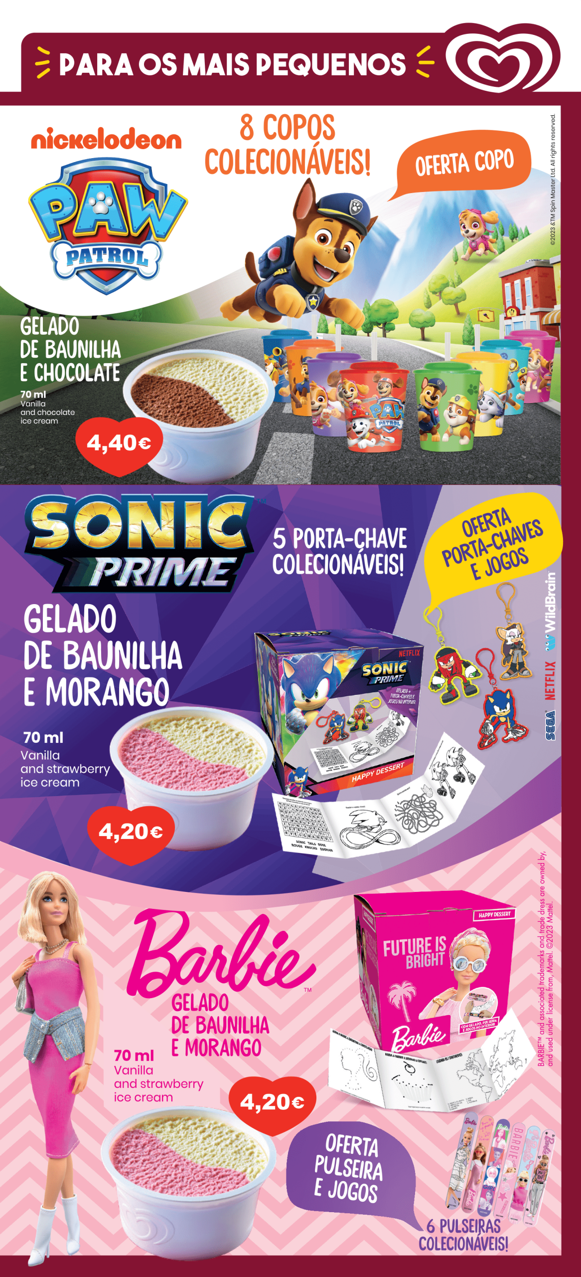 Sobremesas e gelados - Cascata de Pedra